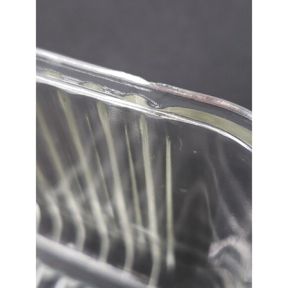 Vintage Federal Glass Refrigerator Bowl Dish Square Embossed Lid 2 small chips - Picture 11 of 13